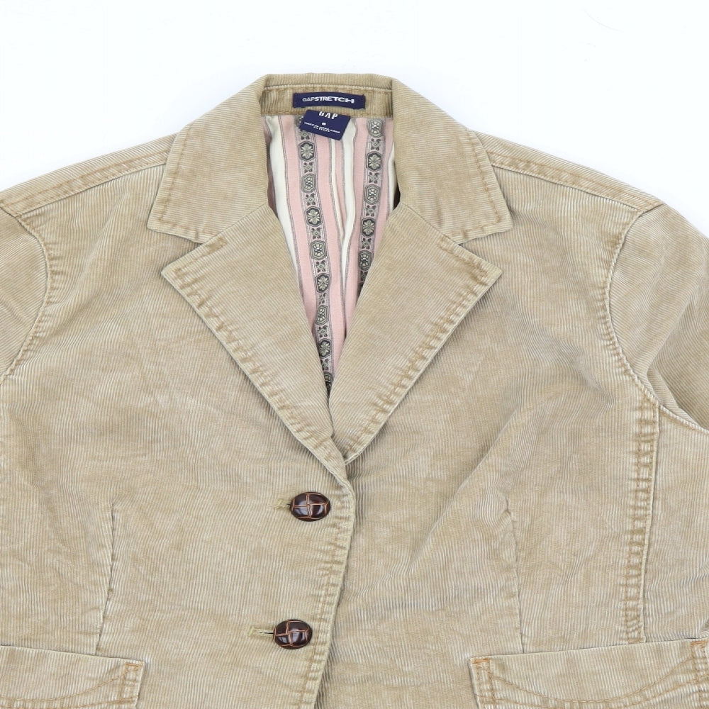 Gap Womens Beige  Cotton Jacket Blazer Size 8