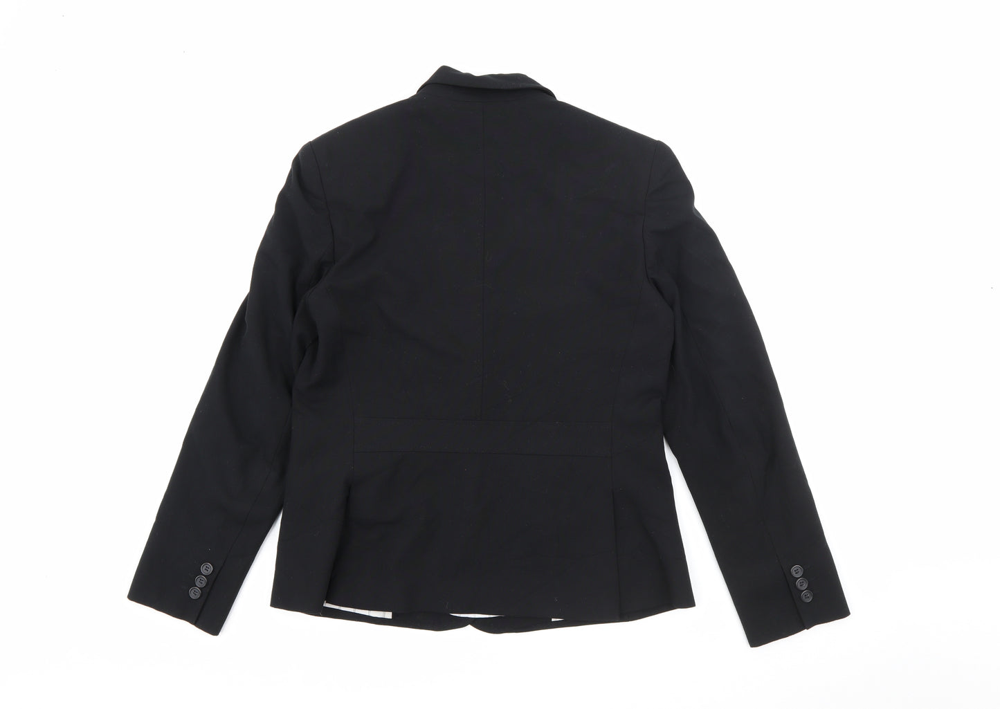 Marks and Spencer Womens Black  Cotton Jacket Blazer Size 14