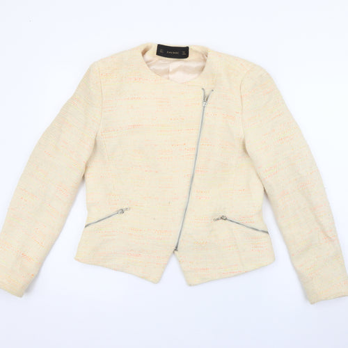 Zara Womens Ivory   Jacket  Size L  Zip