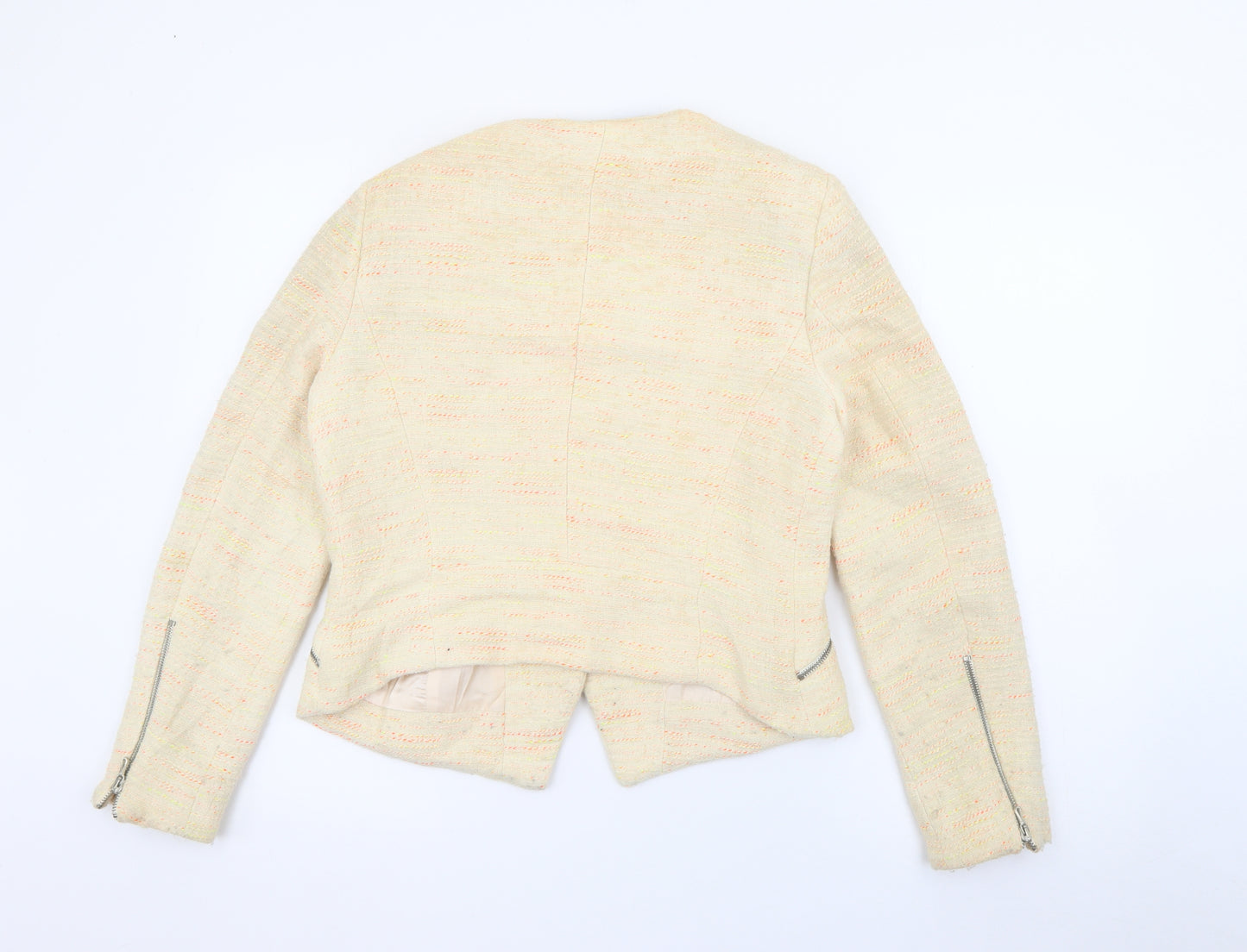 Zara Womens Ivory   Jacket  Size L  Zip