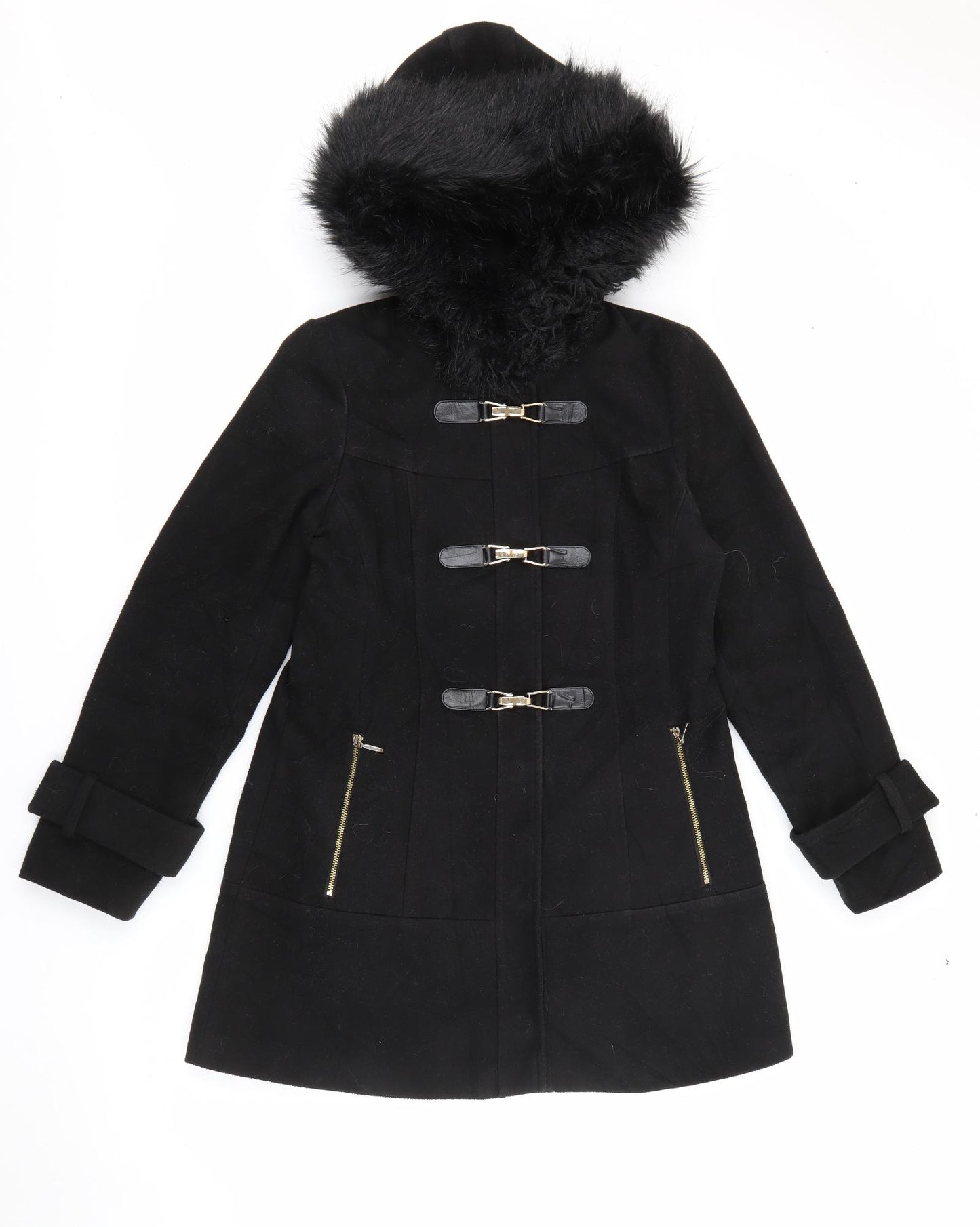 Miss Selfridge Womens Black   Jacket Coat Size 10  Button