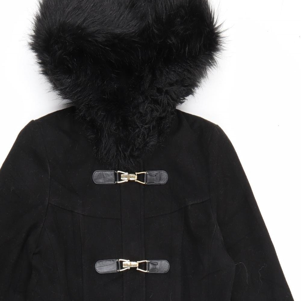 Miss Selfridge Womens Black   Jacket Coat Size 10  Button