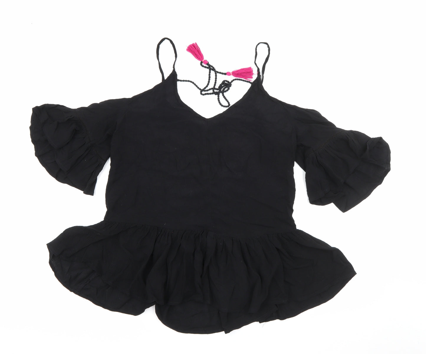 George Womens Black Scoop Neck  Viscose Pullover Jumper Size 8