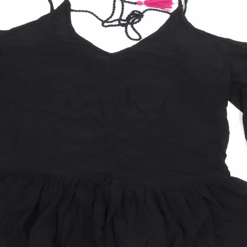 George Womens Black Scoop Neck  Viscose Pullover Jumper Size 8