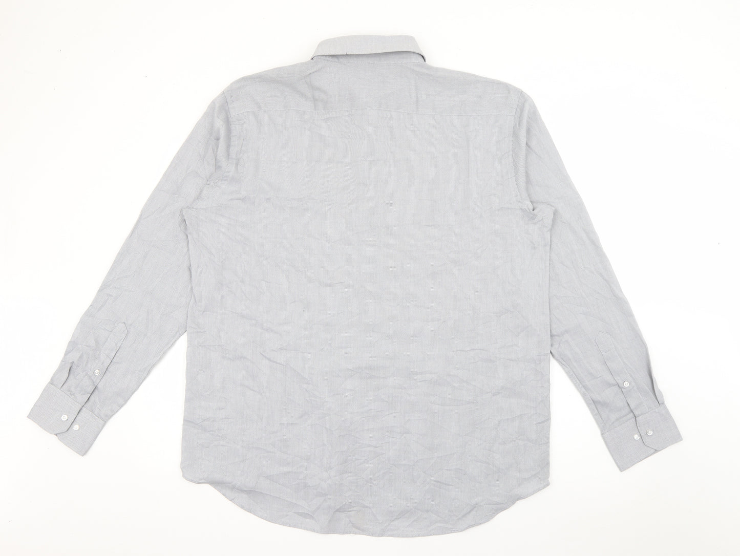 Taylor & Wright Mens Grey  Polyester  Button-Up Size 17 Collared Button