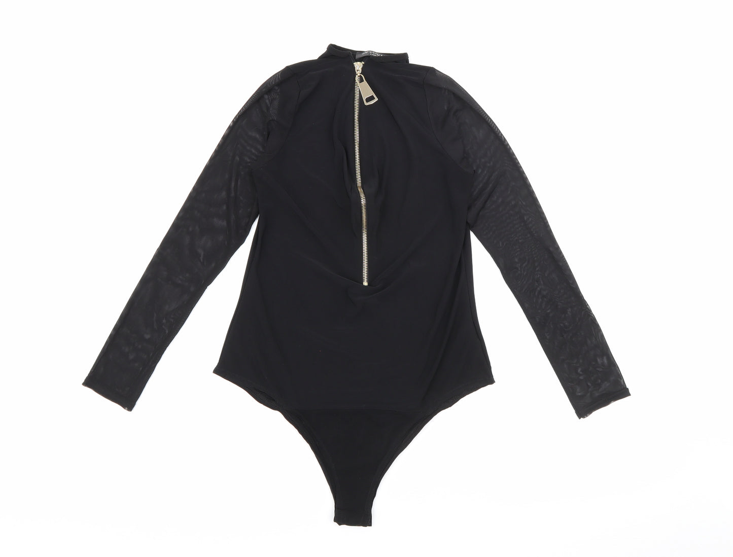 In Vogue Womens Black Round Neck  Polyester Pullover Jumper Size S