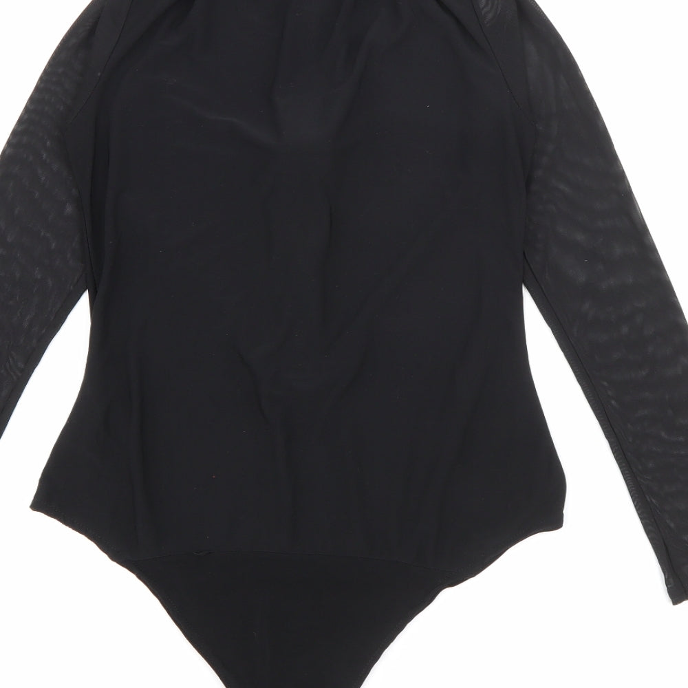 In Vogue Womens Black Round Neck  Polyester Pullover Jumper Size S