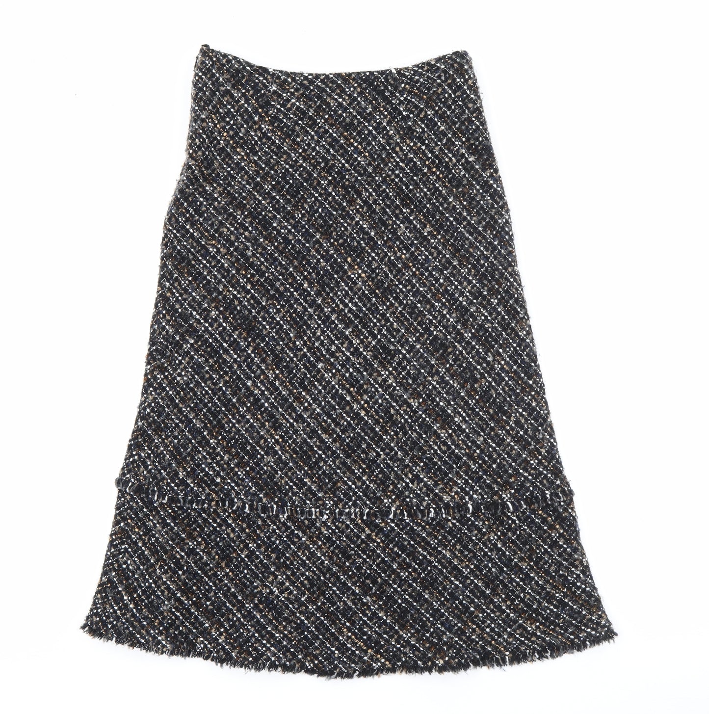 Per Una Womens Brown  Acrylic Trumpet Skirt Size 10   Zip
