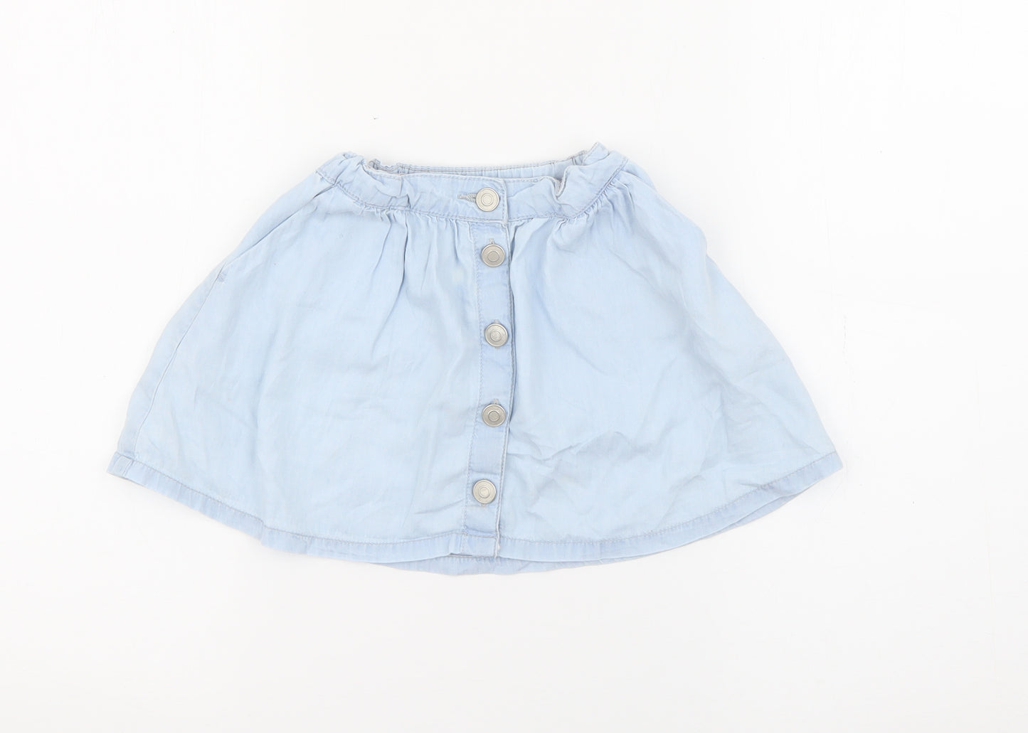 RTR Girls Blue  Cotton Flare Skirt Size 4 Years  Regular Button