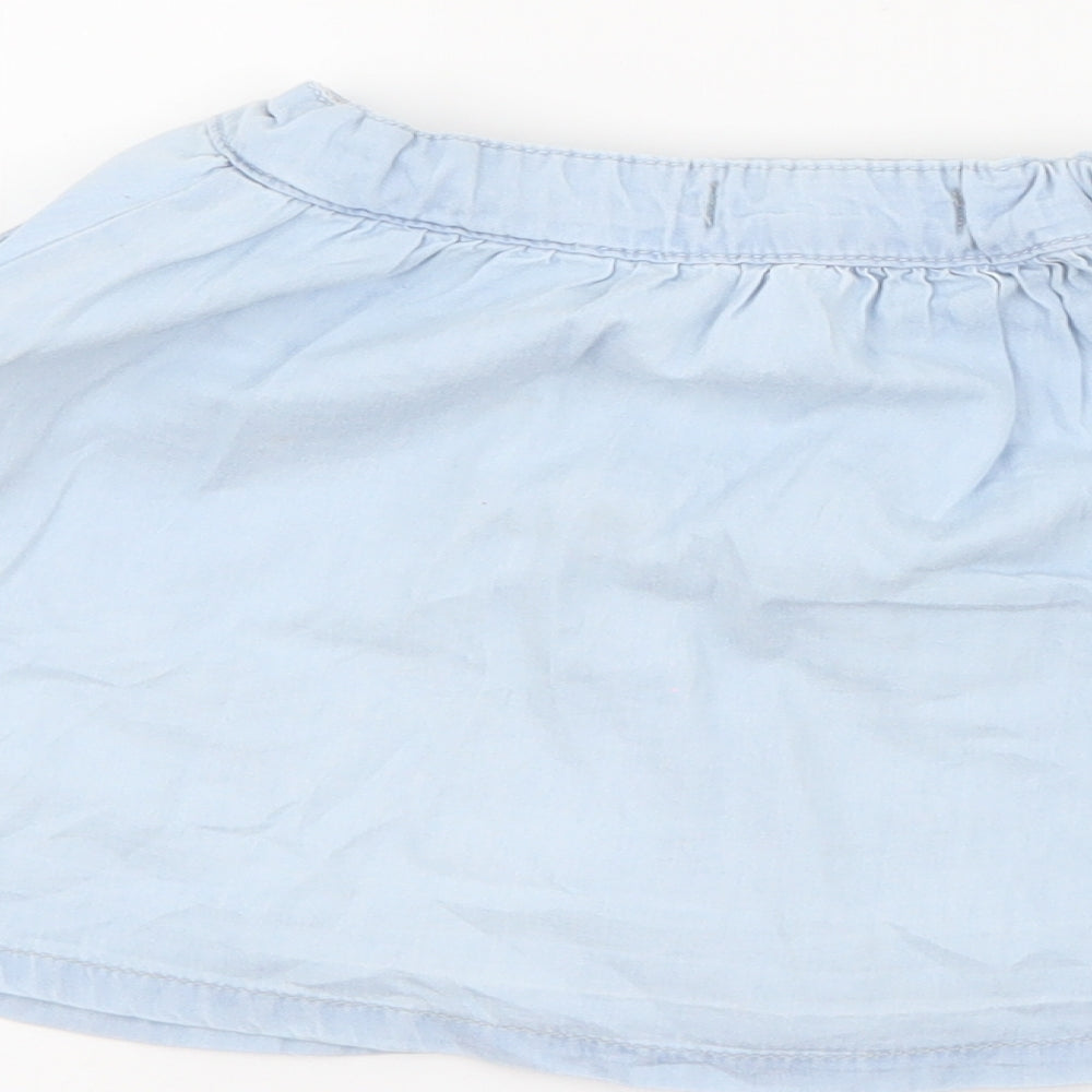 RTR Girls Blue  Cotton Flare Skirt Size 4 Years  Regular Button