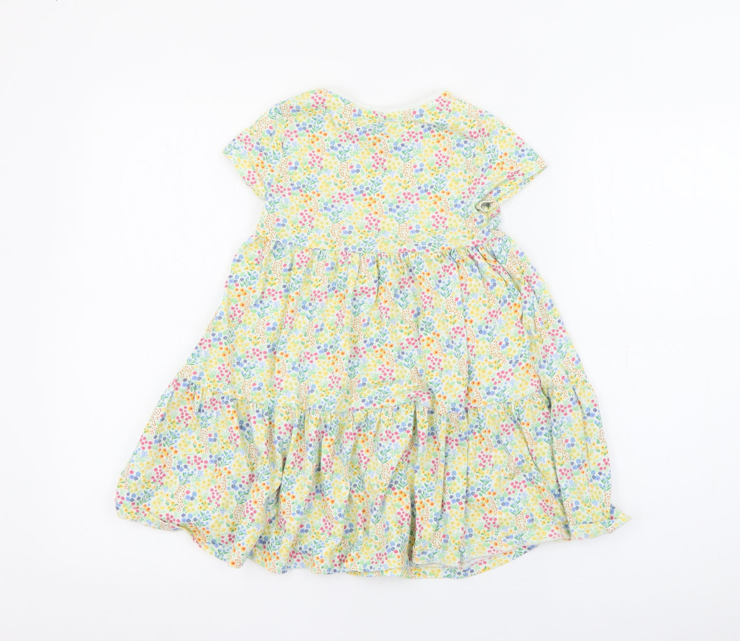 F&F Girls Multicoloured Floral Cotton Fit & Flare  Size 5-6 Years  Crew Neck
