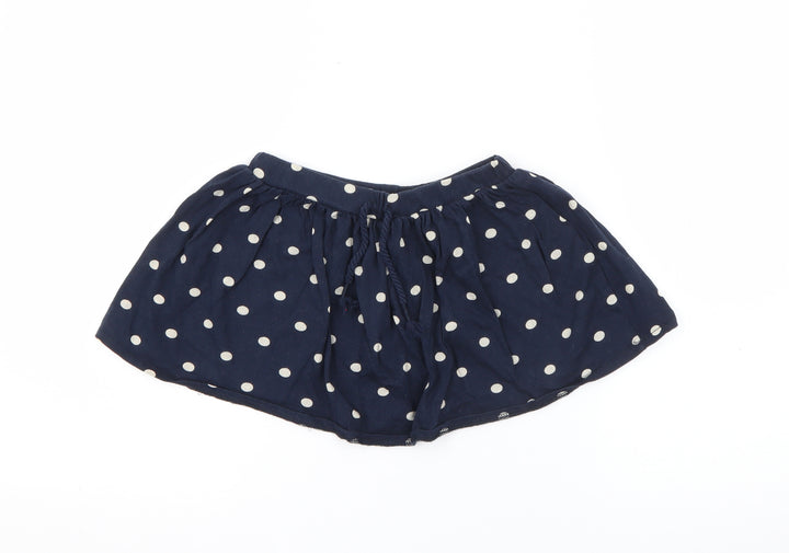 RTR Girls Blue Polka Dot Cotton Flare Skirt Size 4 Years Regular