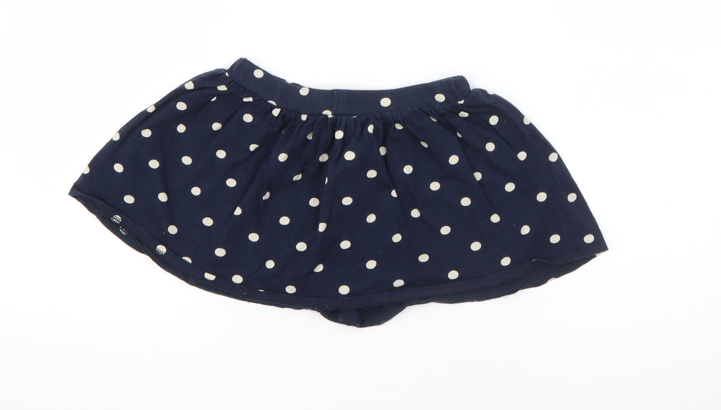 RTR Girls Blue Polka Dot Cotton Flare Skirt Size 4 Years  Regular