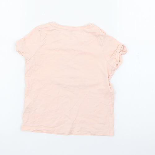 RTR Girls Pink  Cotton Pullover T-Shirt Size 5 Years Crew Neck  - Paris