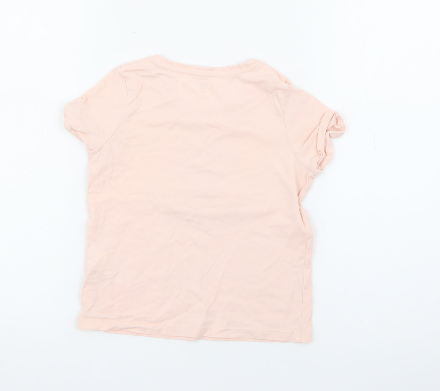 RTR Girls Pink  Cotton Pullover T-Shirt Size 5 Years Crew Neck  - Paris