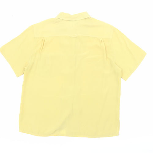 Complete Essentials Womens Yellow  Polyester Basic Button-Up Size L Collared