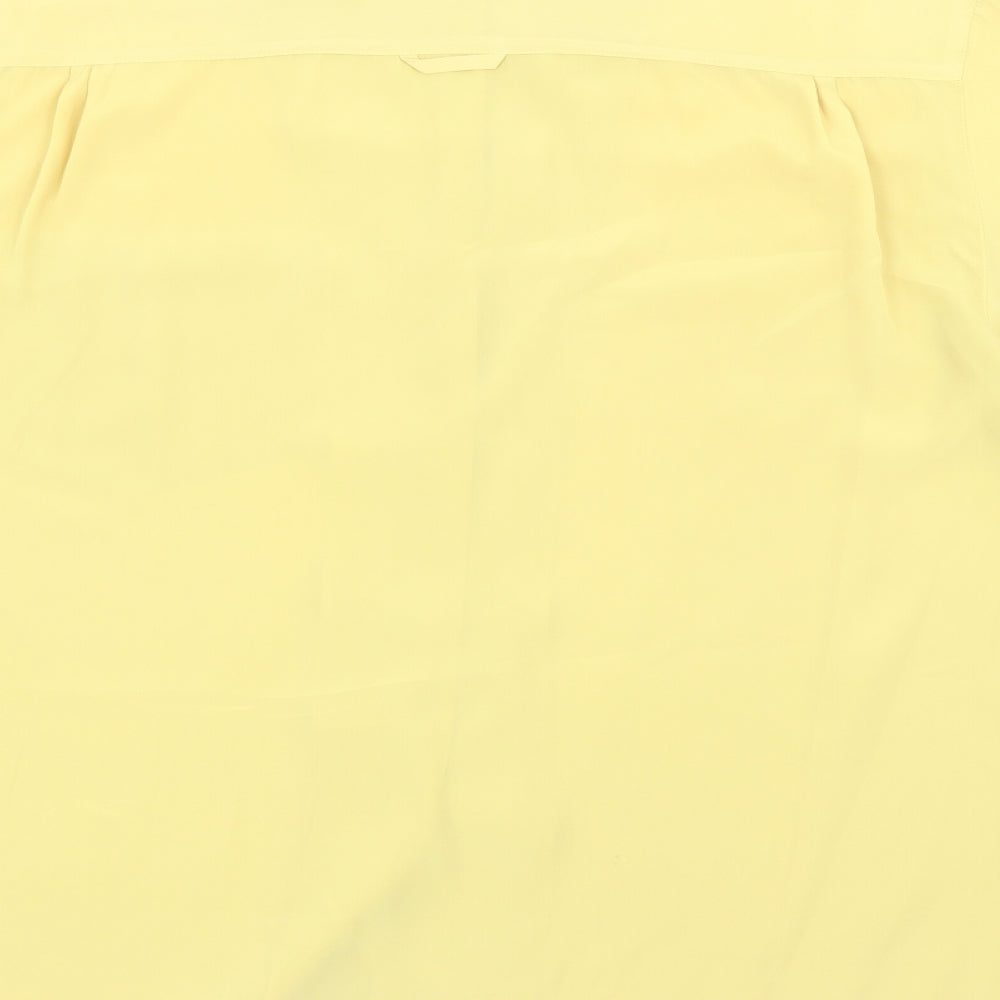 Complete Essentials Womens Yellow  Polyester Basic Button-Up Size L Collared