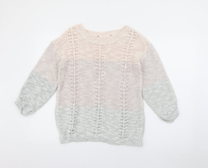 Dorothy Perkins Womens Pink Crew Neck Acrylic Pullover Jumper Size 12