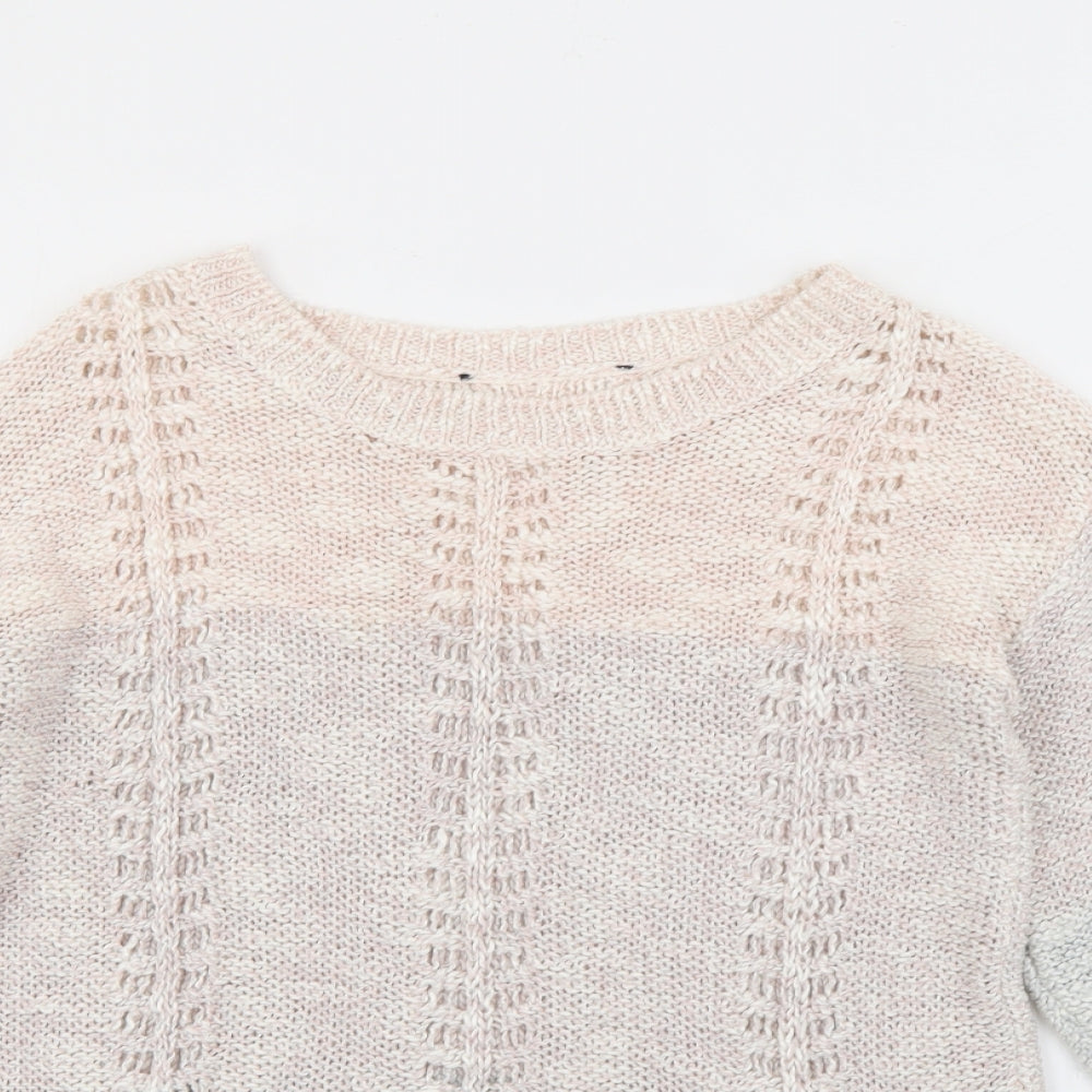 Dorothy Perkins Womens Pink Crew Neck  Acrylic Pullover Jumper Size 12