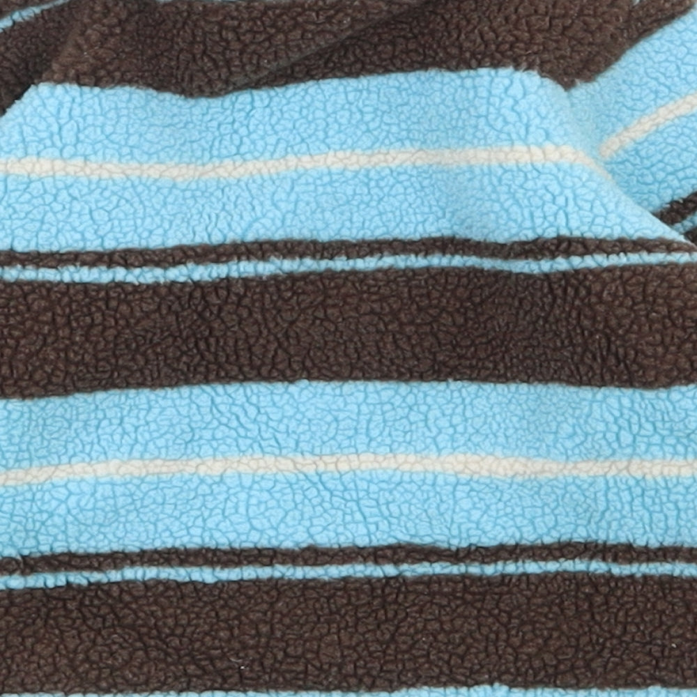 John Lewis Boys Blue Striped Acrylic Full Zip Jumper Size 9-12 Months  Zip