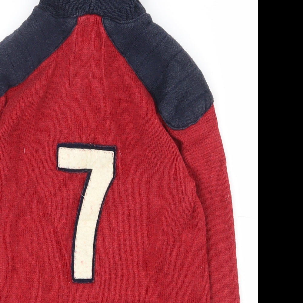 Polo Ralph Lauren Boys Red  Polyester Pullover Hoodie Size 5 Years  Snap