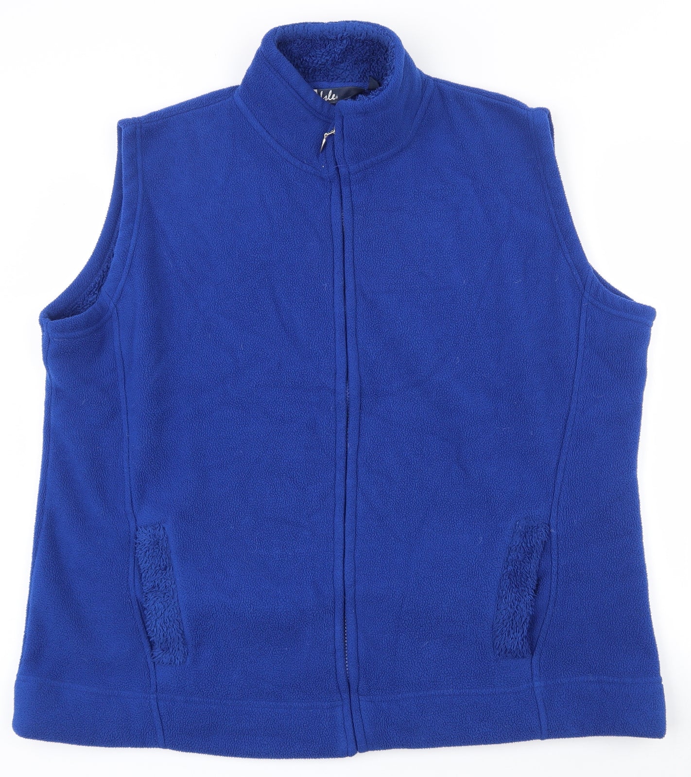 EWM Womens Blue  100% Polyester Vest Sweatshirt Size 22  Zip