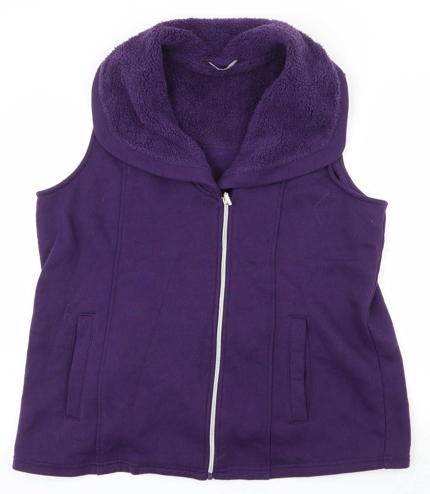 Bonmarché Womens Purple   Gilet Waistcoat Size 20  Zip