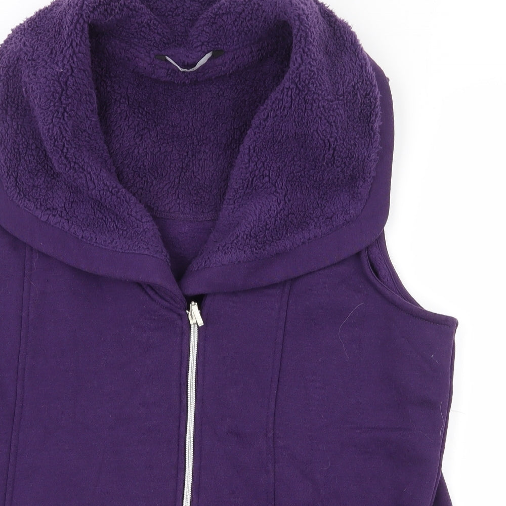 Bonmarché Womens Purple   Gilet Waistcoat Size 20  Zip