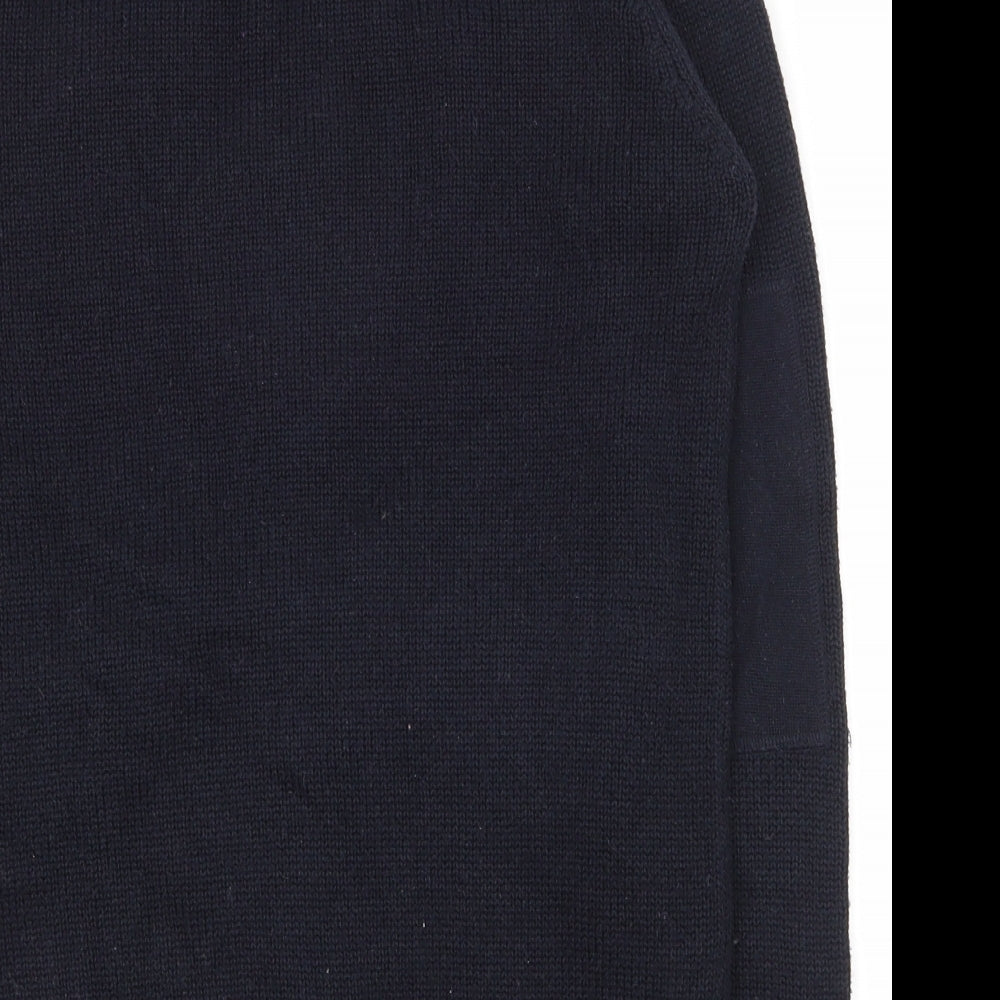 Dissident Mens Black Collared  Acrylic Cardigan Jumper Size S