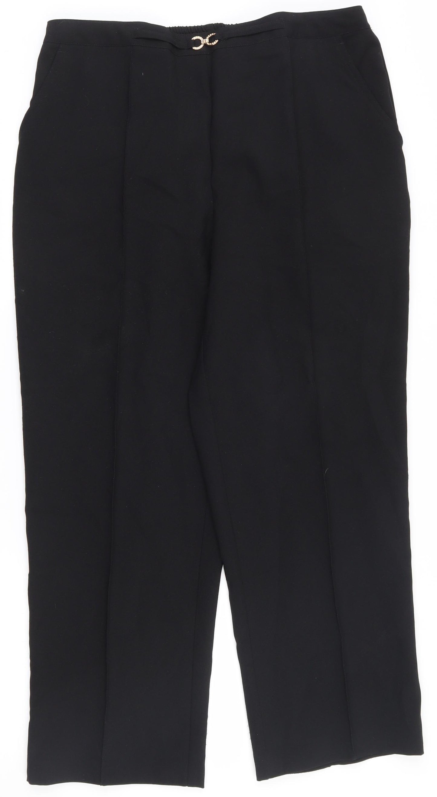 Damart Womens Black  Polyester Capri Trousers Size 18 L25.5 in Regular