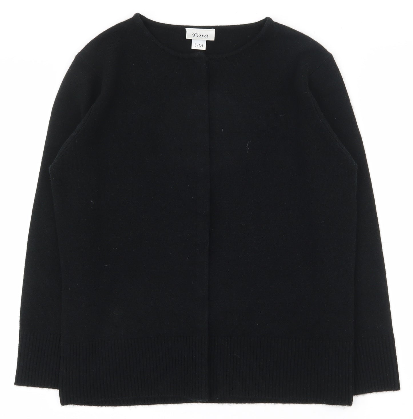 Mackays Womens Black Round Neck  Acrylic Cardigan Jumper Size S   - Snap closure