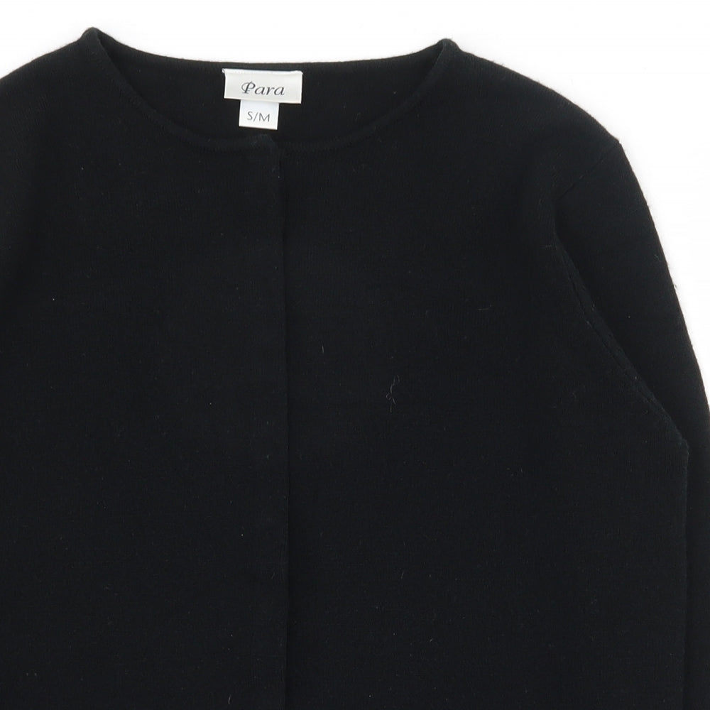 Mackays Womens Black Round Neck  Acrylic Cardigan Jumper Size S   - Snap closure