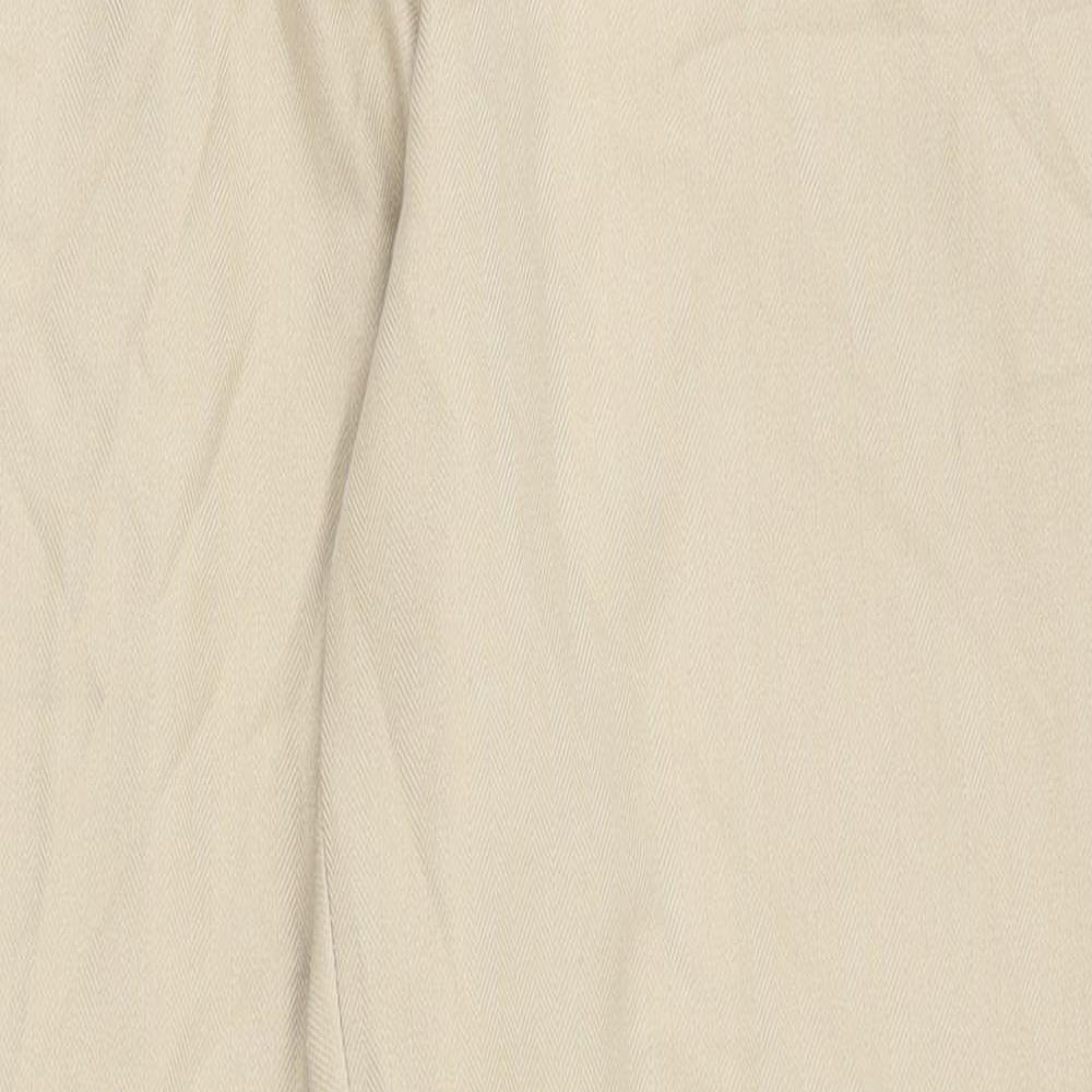 Marks and Spencer Womens Beige  Polyester Capri Trousers Size 10 L27 in Regular Zip