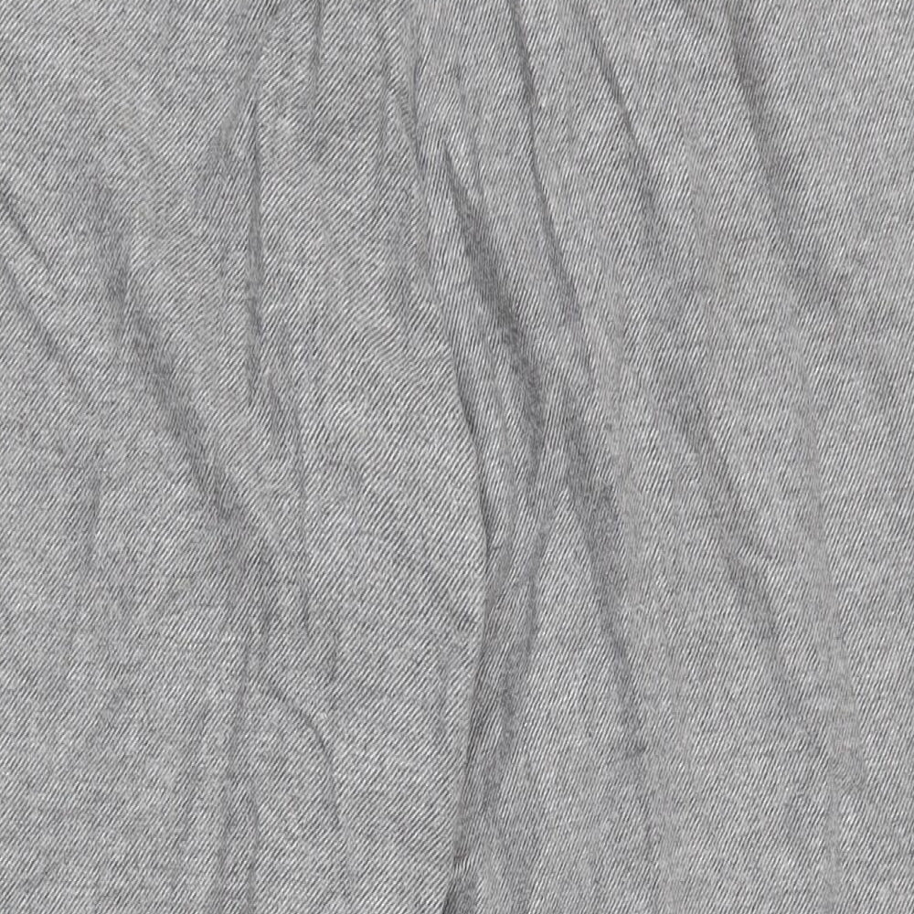 Marks and Spencer Womens Grey  Wool Pedal Pusher Trousers Size 16 L21 in Regular Zip