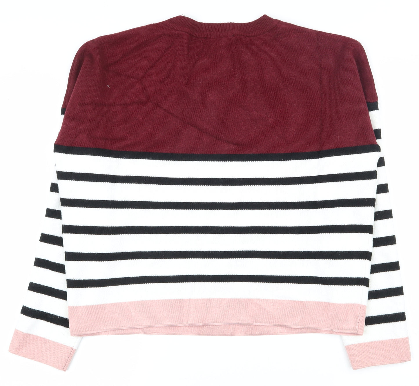 New Look Womens Multicoloured Round Neck Striped Viscose Pullover Jumper Size S