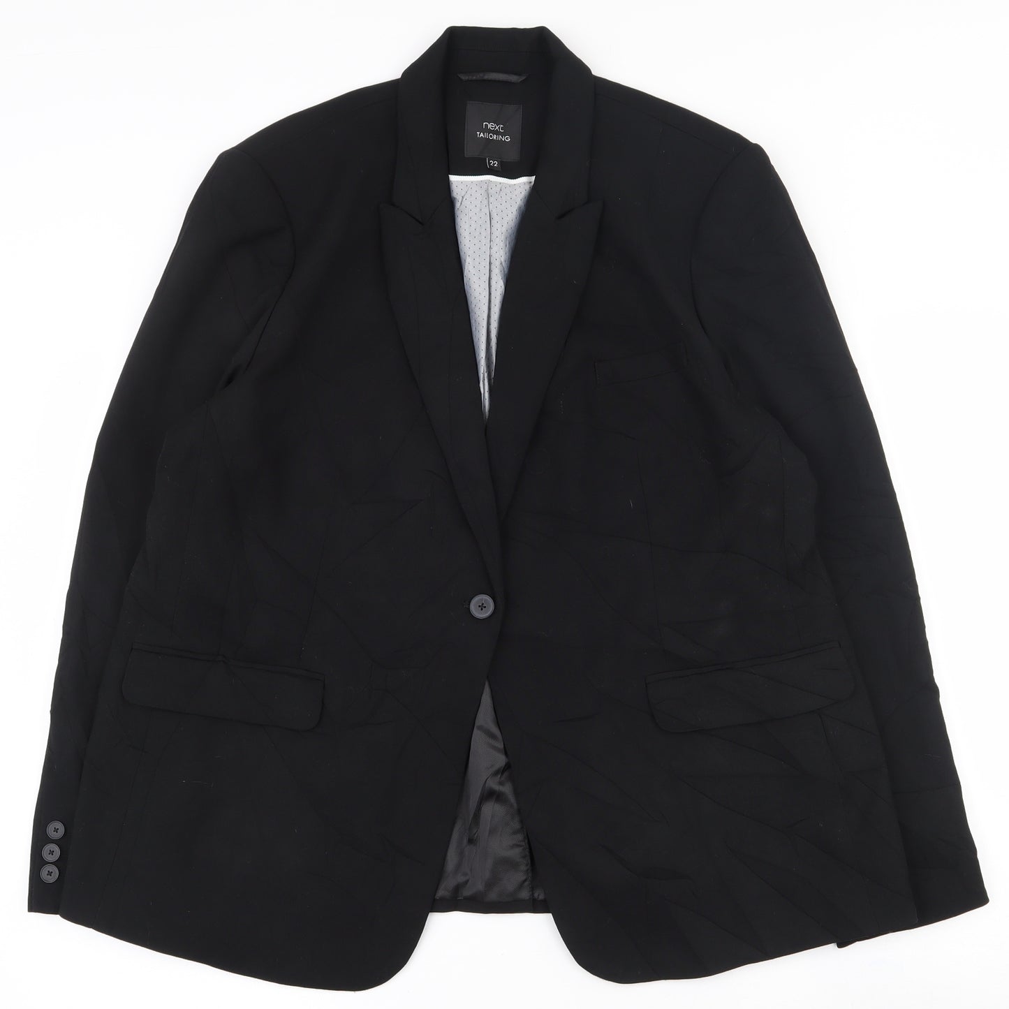 NEXT Womens Black  Polyester Jacket Suit Jacket Size 22