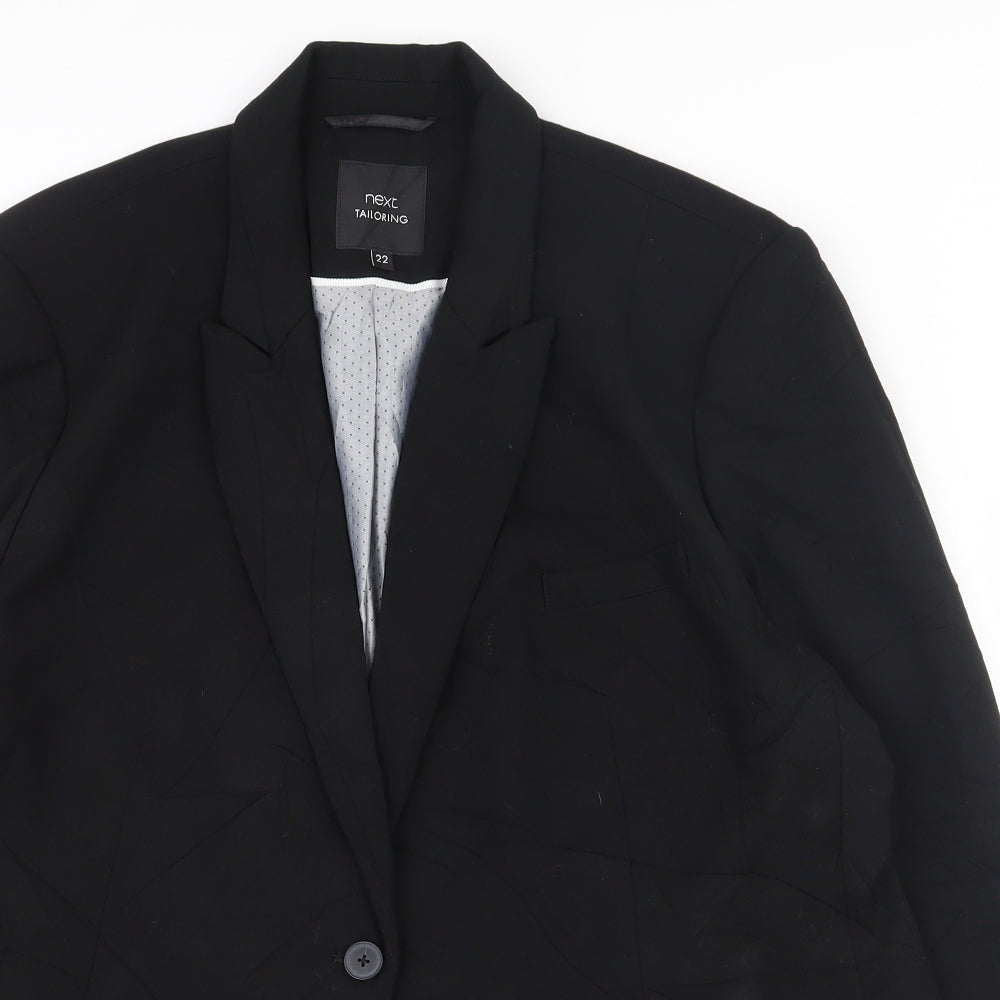 NEXT Womens Black  Polyester Jacket Suit Jacket Size 22