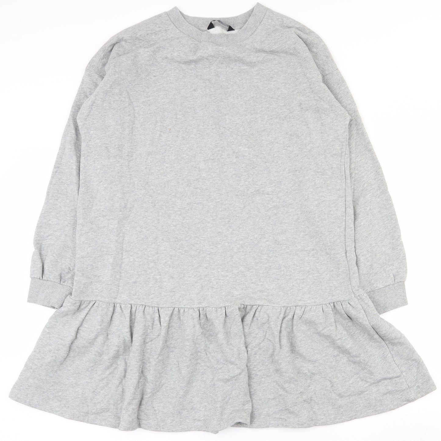 F&F Womens Grey  Cotton Tunic Sweatshirt Size 14  Pullover