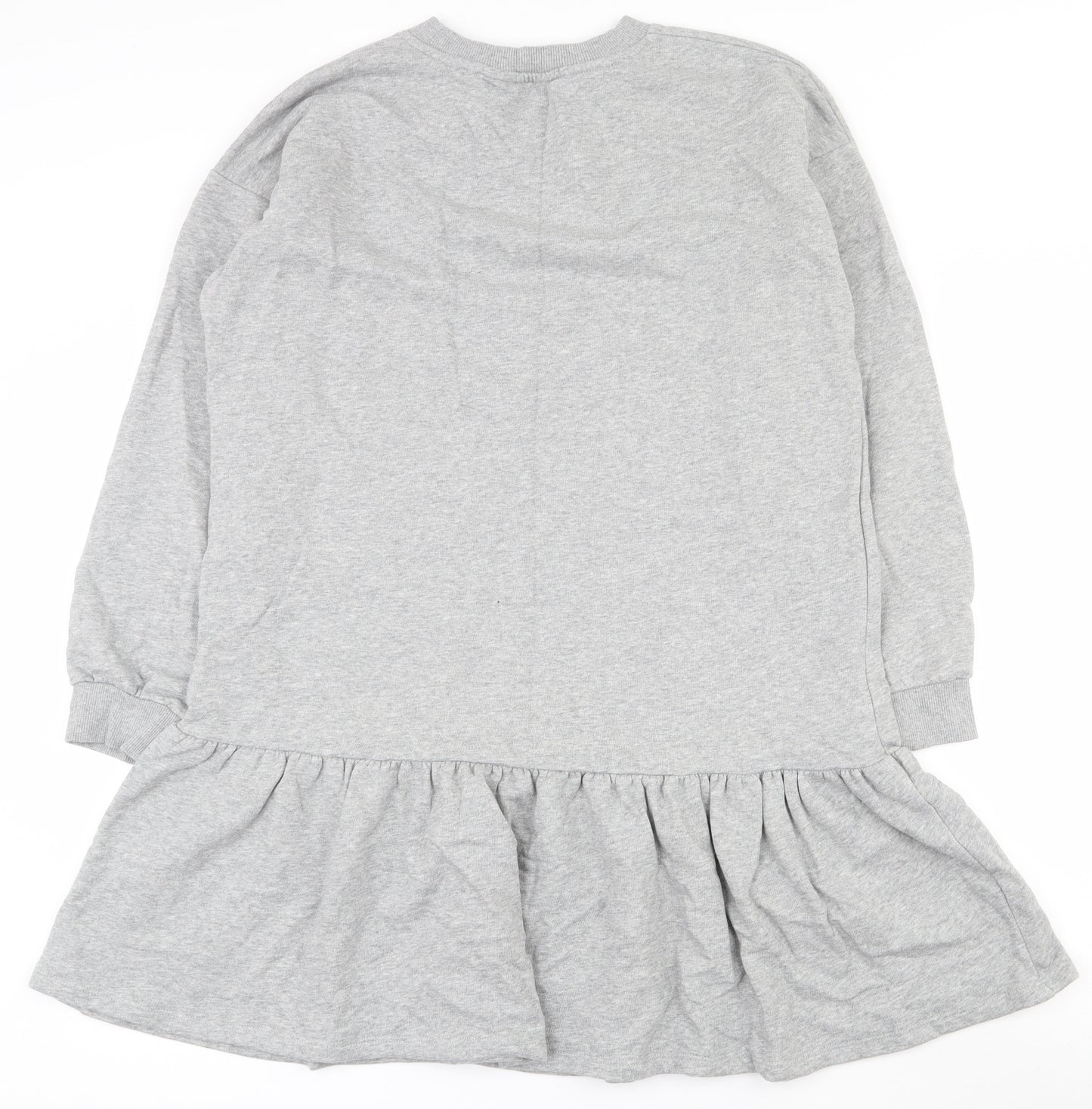 F&F Womens Grey  Cotton Tunic Sweatshirt Size 14  Pullover