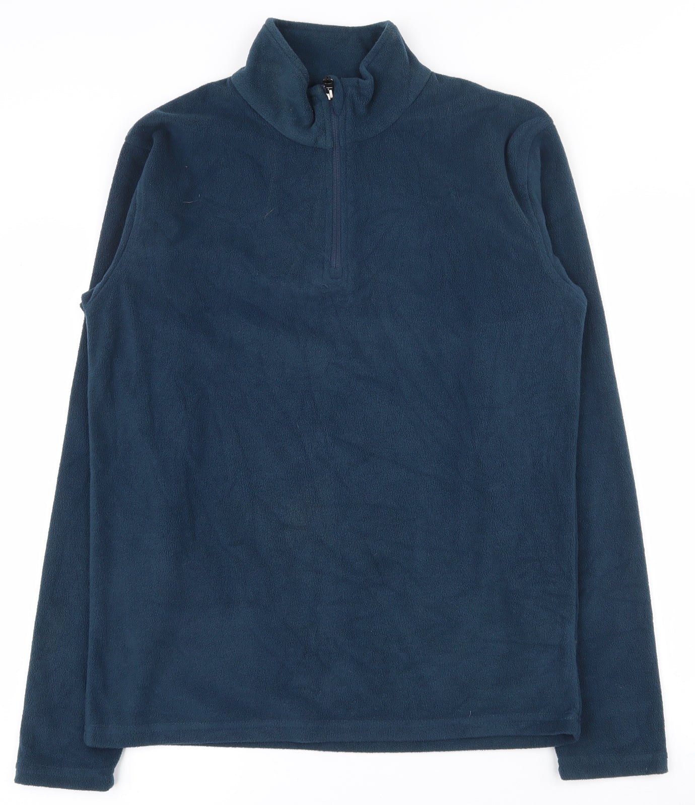 Ski Hit the Slopes Mens Blue  Polyester Pullover Sweatshirt Size S