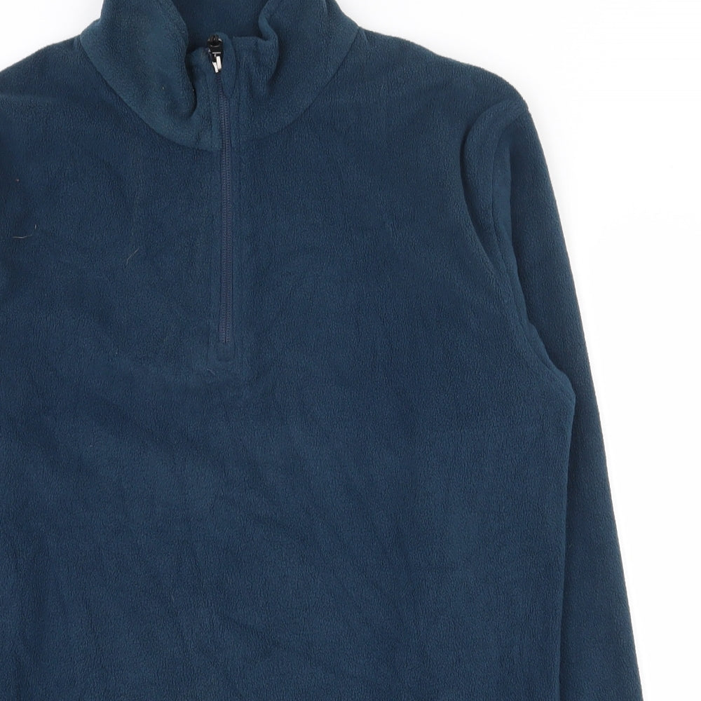 Ski Hit the Slopes Mens Blue  Polyester Pullover Sweatshirt Size S