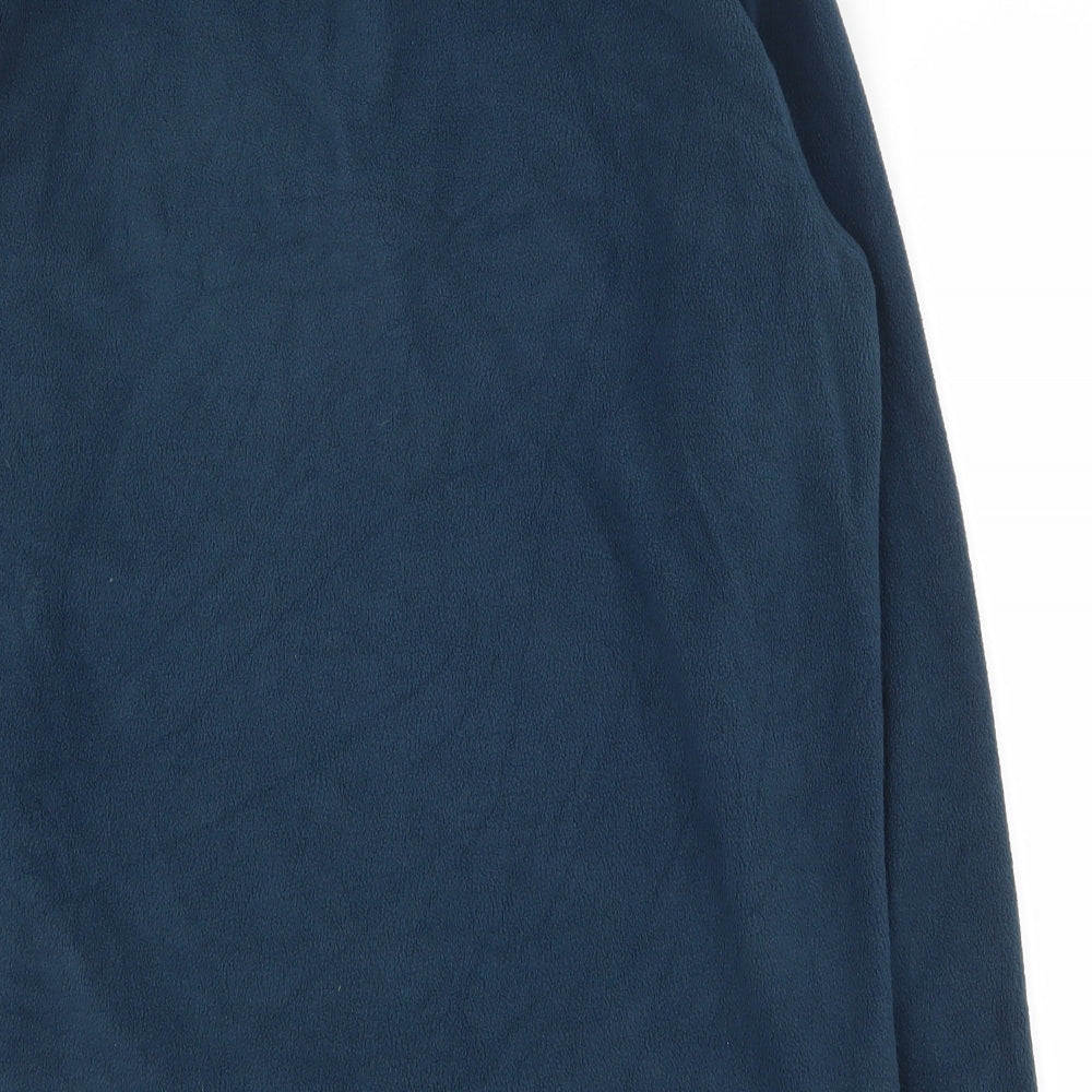 Ski Hit the Slopes Mens Blue  Polyester Pullover Sweatshirt Size S