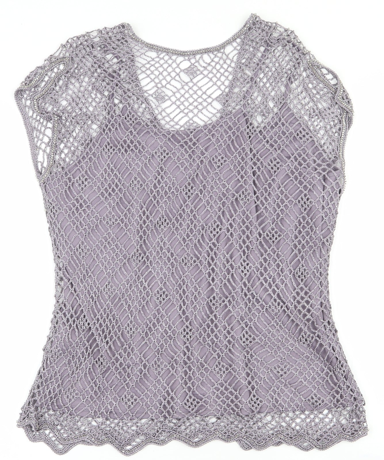 NEXT Womens Purple  Viscose Basic T-Shirt Size 16 V-Neck