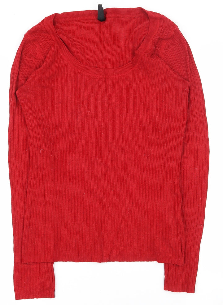 Atmosphere Womens Red Scoop Neck  Viscose Pullover Jumper Size 14
