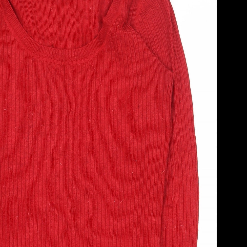 Atmosphere Womens Red Scoop Neck  Viscose Pullover Jumper Size 14