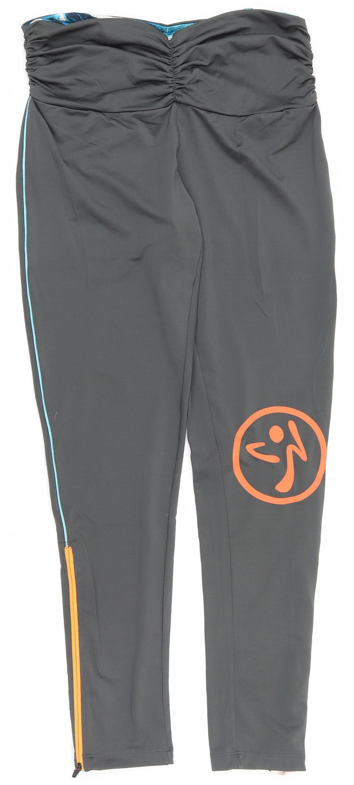 Zumba Womens Green  Polyester Compression Leggings Size M L30 in Regular Pullover - Graphic print, zip at ankles