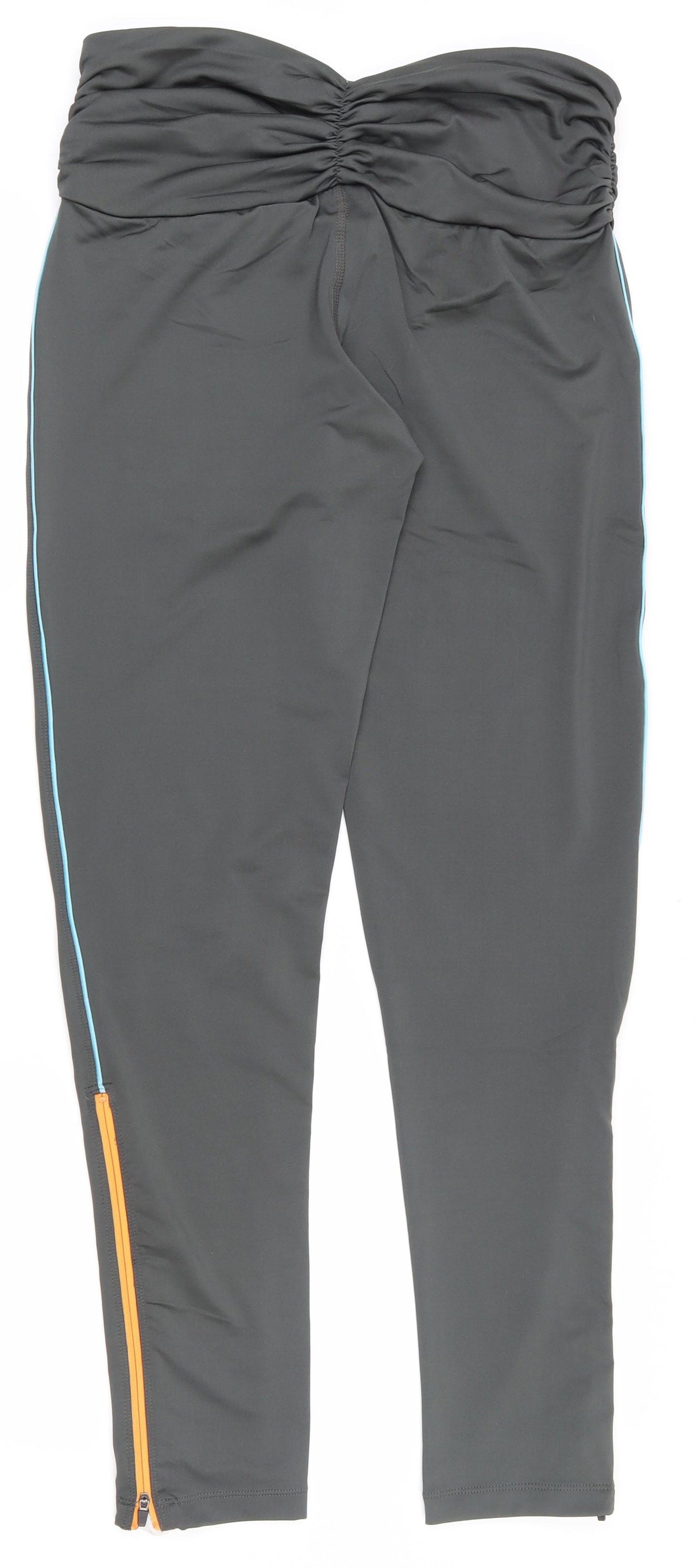 Zumba Womens Green  Polyester Compression Leggings Size M L30 in Regular Pullover - Graphic print, zip at ankles