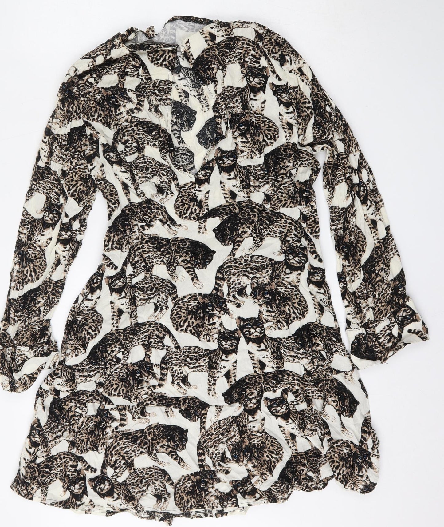 H&M Womens Multicoloured  Polyester Trapeze & Swing    Round Neck Hook & Eye