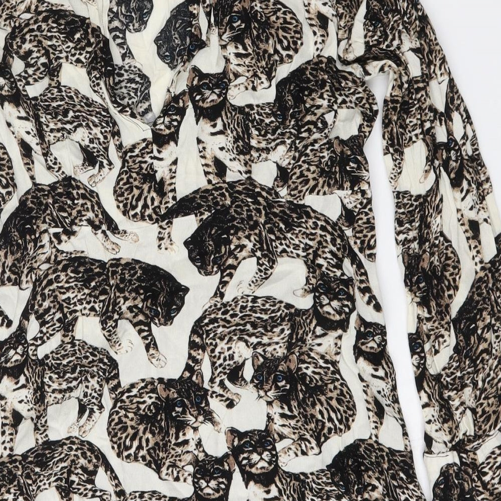 H&M Womens Multicoloured  Polyester Trapeze & Swing    Round Neck Hook & Eye