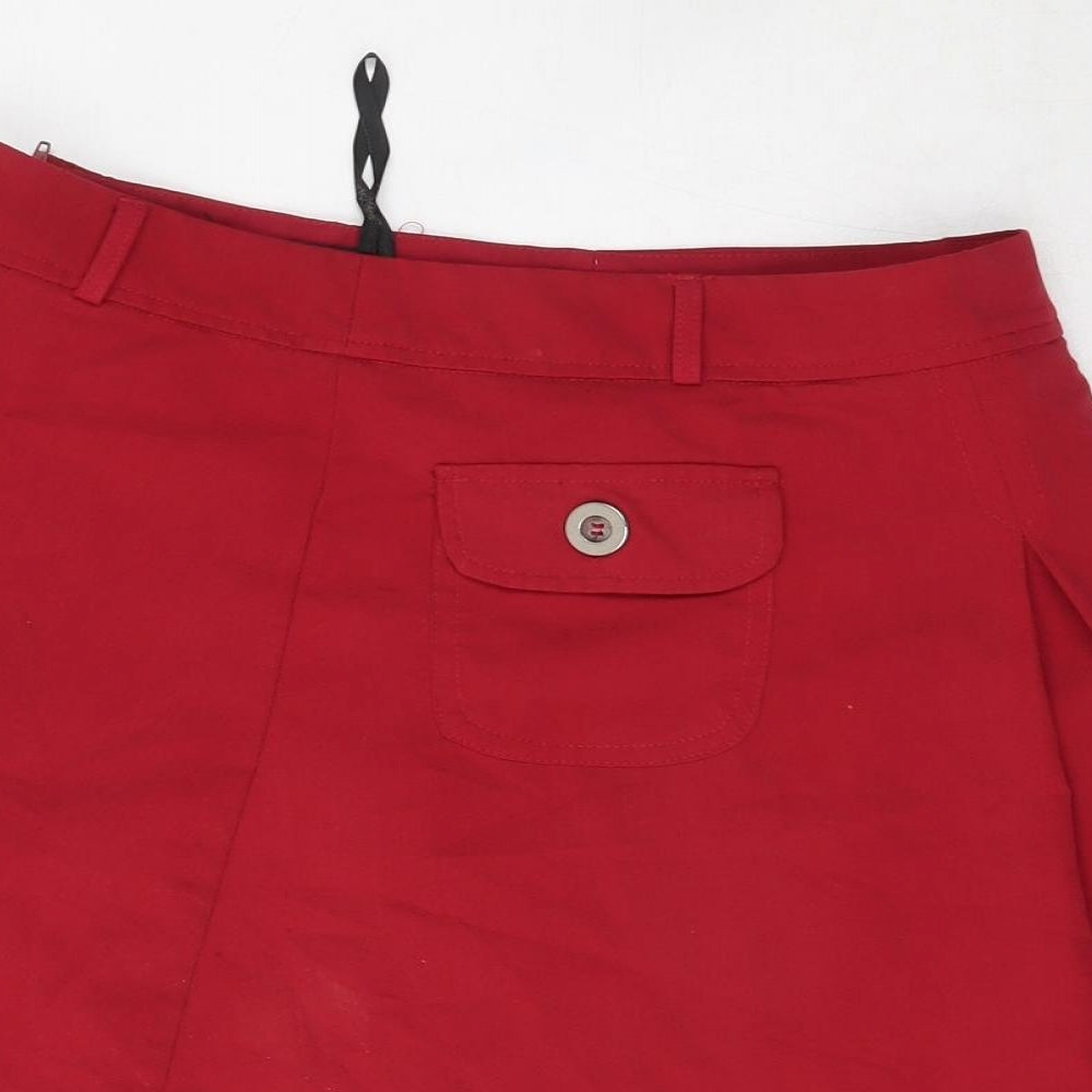 Atmosphere Womens Red  Polyester A-Line Skirt Size 10